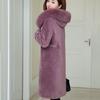100% Cashmere Overcoat Women's Long Fur Coat Hooded Plus Size Wool Trench Coat with Fox Fur Collar