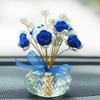Car Dashboard Decor Ornament,Handcrafted Flocking Rose Flower Ornament,Multifunctional Car Home/Office Ornaments For Car Decor