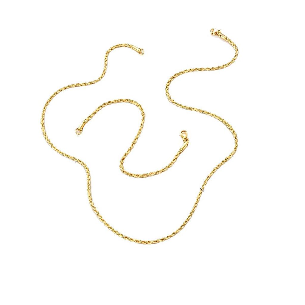 Herren Edelstahl Kordelkette Halskette & Armband Set - Europäischer & Amerikanischer Stil, 18K Nicht verblassend, Modisch & Vielseitig