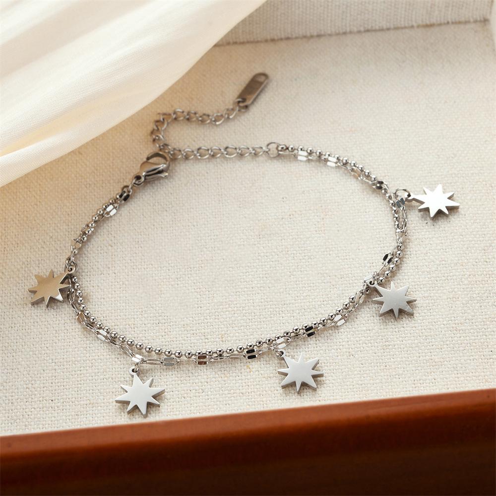 Korean Titanium Steel Four-Leaf Clover Bracelet - Women's Fashion, Versatile & Non-Fading Jewelry