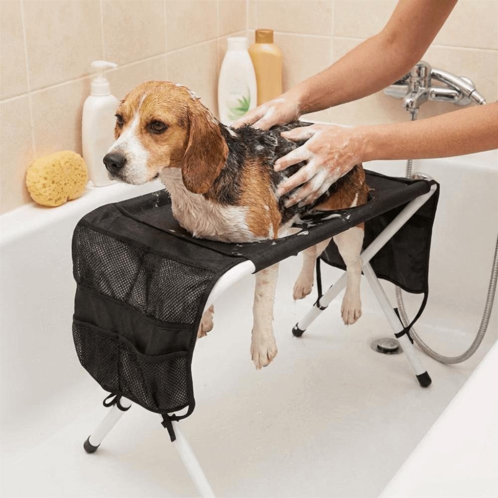 Non-Slip Pet Bathing Stand Quick-Dry Mesh Dog Grooming Hammock Pet Grooming Table  Pet Washing