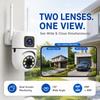 Fotocamera a Doppia Lente HD 8MP WiFi Telecamera di Sicurezza Esterna Impermeabile Interfono Bidirezionale PTZ Tracciamento Mobile Visione Notturna