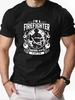 Men'S Firefighter Graphic Summer Casual Short-Sleeve T-Shirt Clothing Graphic Short Sleeve Shirt Men Women for Spring and Summer