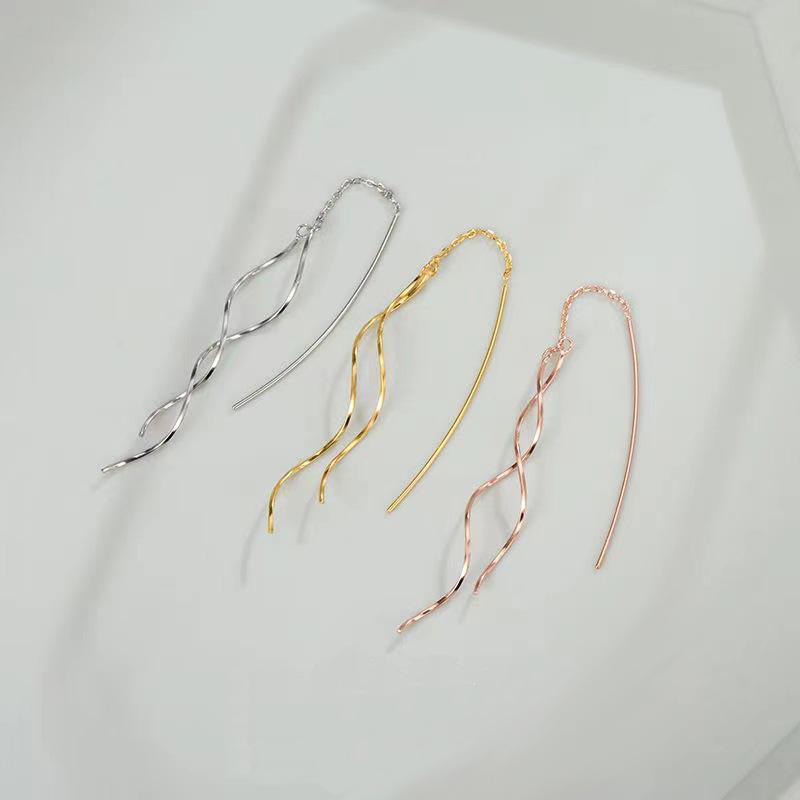 для женских серег волнистые кисточки ушные линии и элегантные длинные и высококачественные 1 пара модных простых Украшений