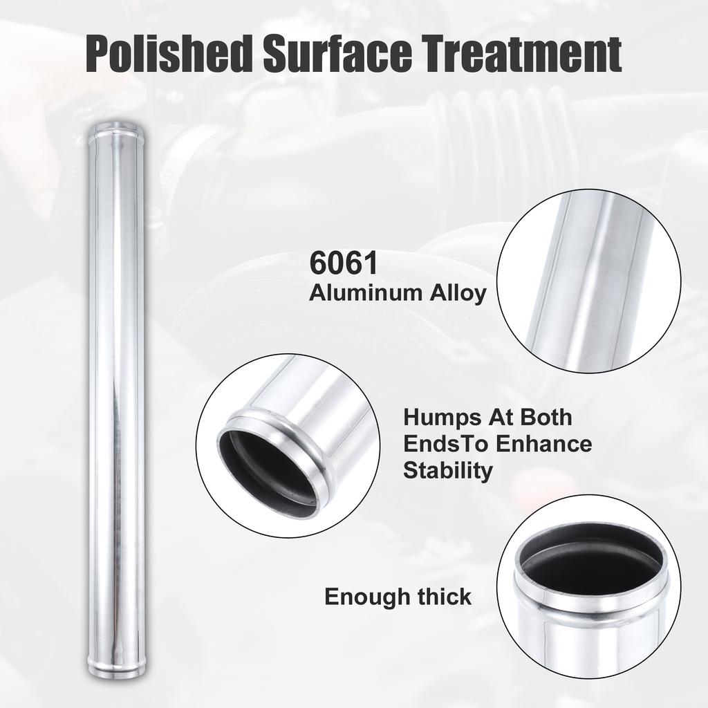 Uxcell Aluminum Alloy Tube OD 51/57/63/70/76mm Intercooler Pipe Air Intake Tube Hose 0 45 Degrees 500mm Length for Car