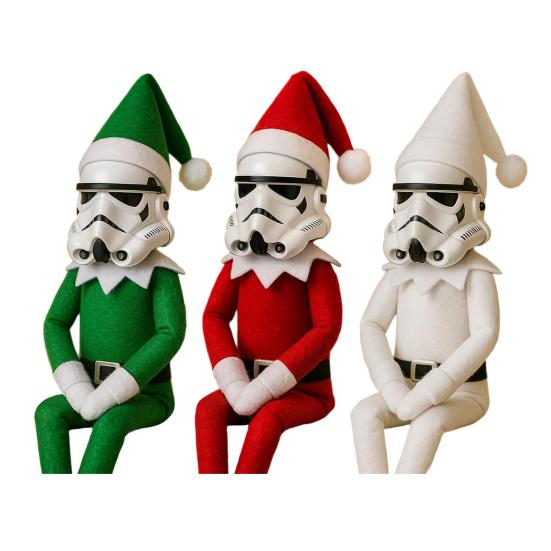 Stormtrooper na schodech Vánoční elfí panenka Sběratelská elfí figurka Dárky do punčochy na Vánoce Dekorace na domácí párty