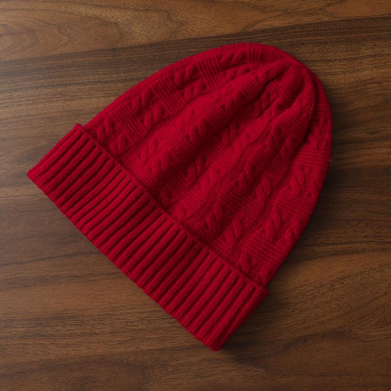 Women 100% Pure Cashmere Cable Knit Beanie Rib  Winter Warm Soft Stylish Versatile Textured Lightweight Cold Weather Accessory