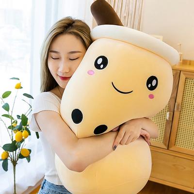Peluche Carino per Tè al Latte Boba Morbido Peluche Rosa Perla Tè al Latte Cuscino da Abbraccio Palline Tazza da Tè Bubo Cuscino Regalo di Compleanno