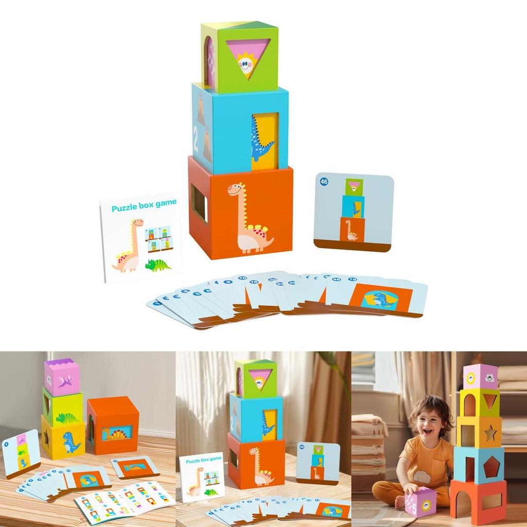 Wooden Educational Stacking Toy For Toddlers With Shape Sorting And Brain Development
