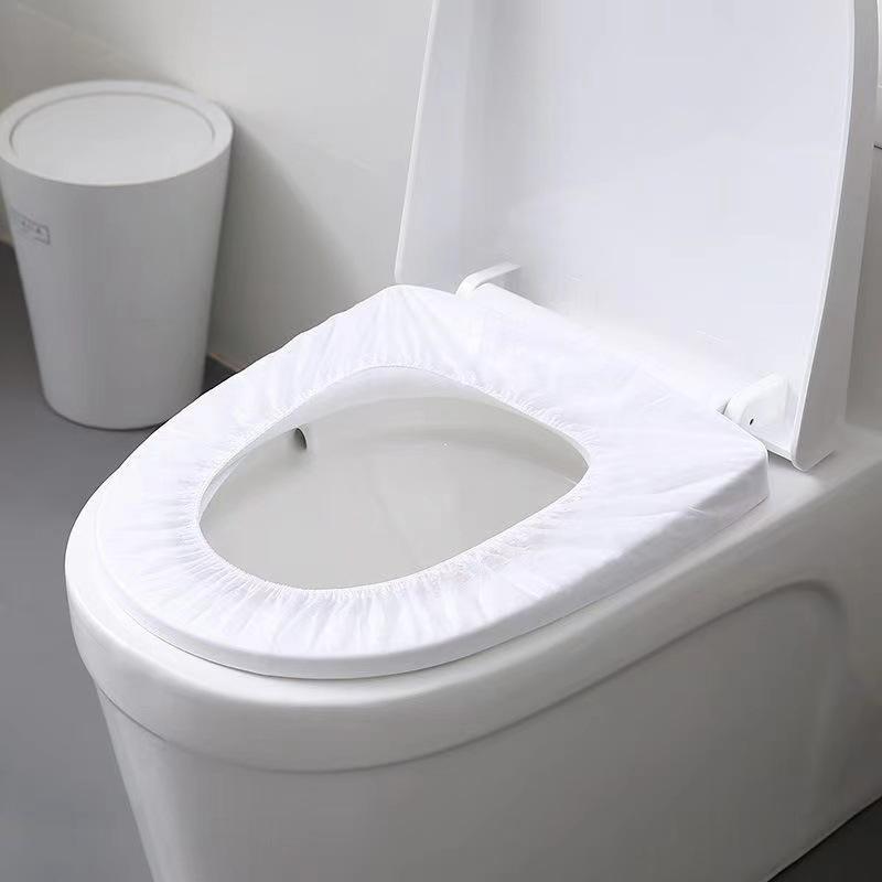 10 Stück biologisch abbaubare Einweg-Toilettensitzabdeckungen WC-Toilettenmatten Reise-Camping-Hotel-Badezimmer-Zubehör Toilettenpapier-Pads