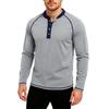 Men's Casual Solid Color Buckle Quick Dry Shoulder  Long Sleeved