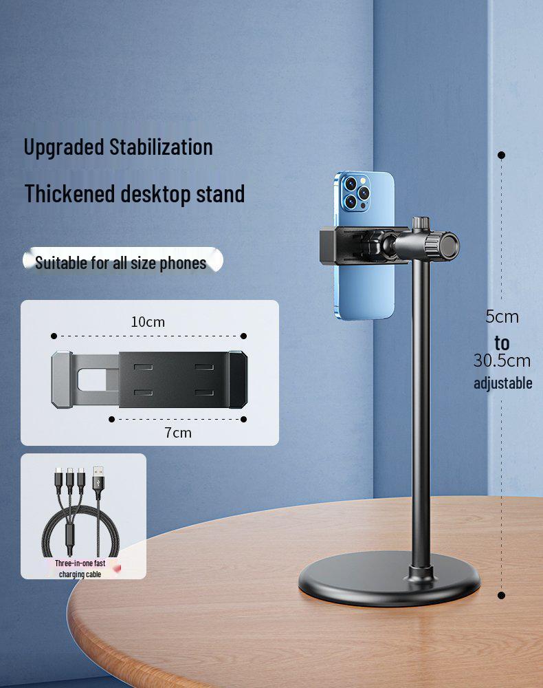 2024 Stolní držák na telefon pro živé vysílání a fotografování z nadhledu - Kompatibilní s Douyin a dalšími