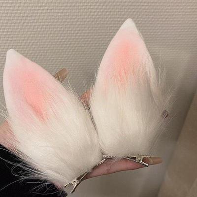 Handgefertigte Plüsch-Kätzchen- & Fuchsohr-Haarspangen - Niedliche Damen-Haaraccessoires