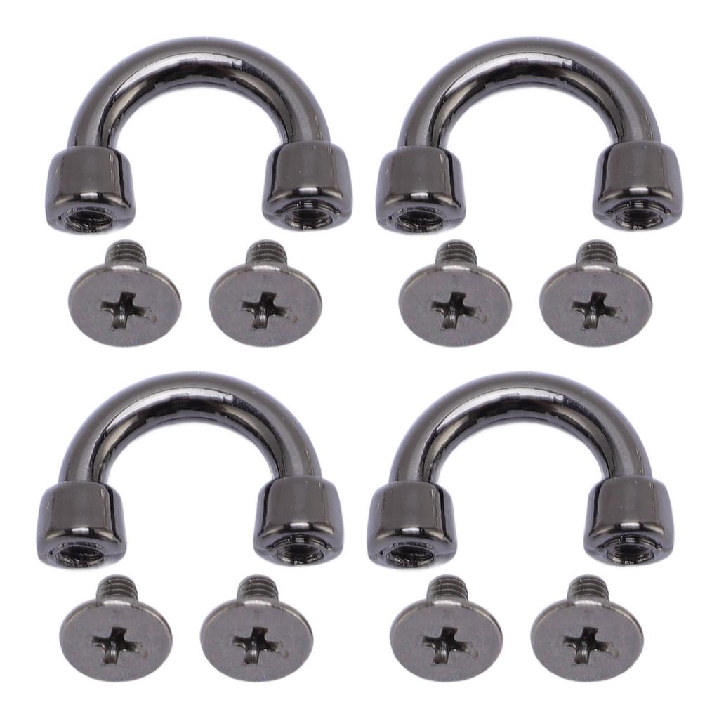 14 Sets D Ring Connector Buckle 11x9x3mm Silver Black Metal Arch Bridge Bag Connector Buckle with 5.