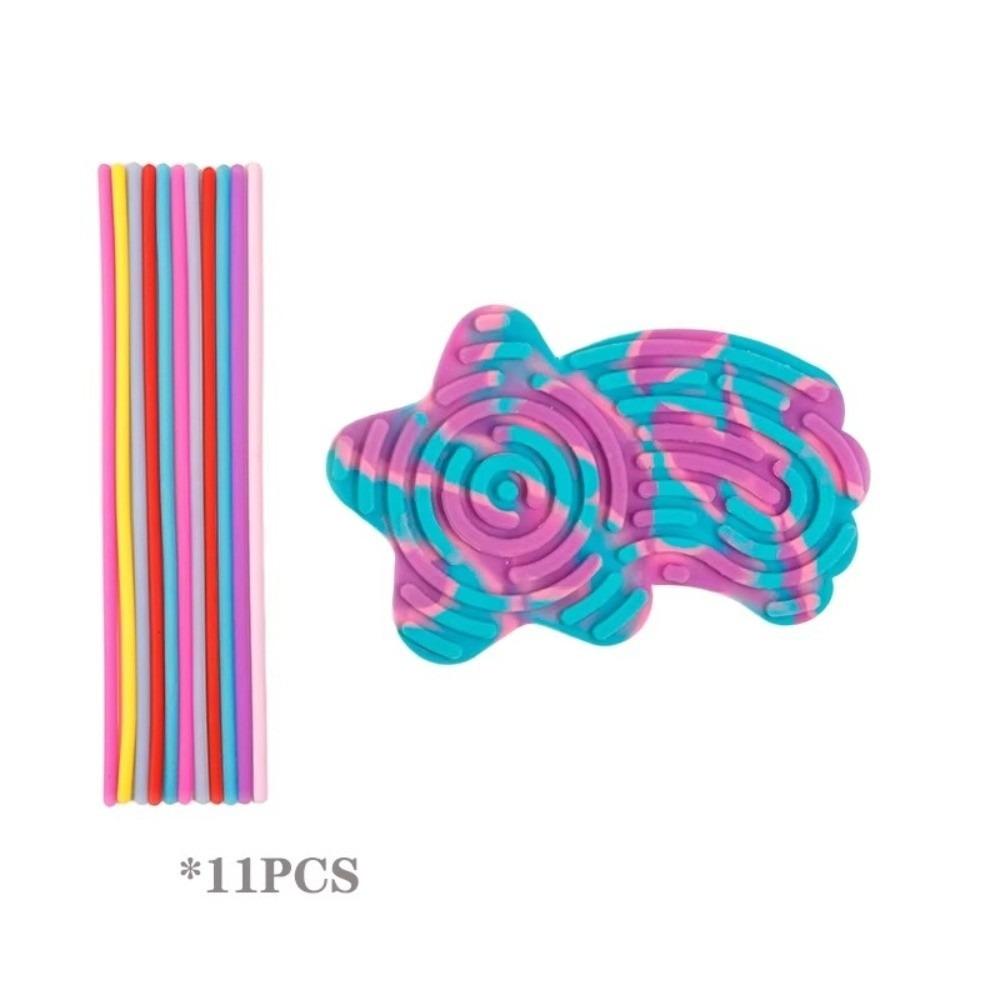 

Silicone Stress Relief Toys with 11 Rods Educational Toys Children s Educational Five-pointed star
