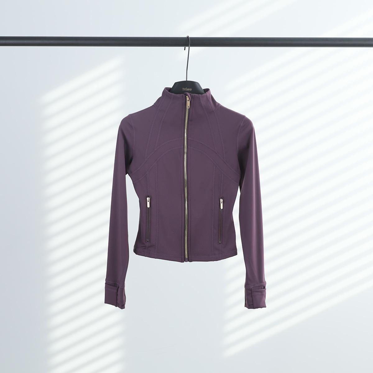 

LULULACIE Gold Zipper Women s Slim Fit Long Sleeve Sports Jacket 12/XXXL