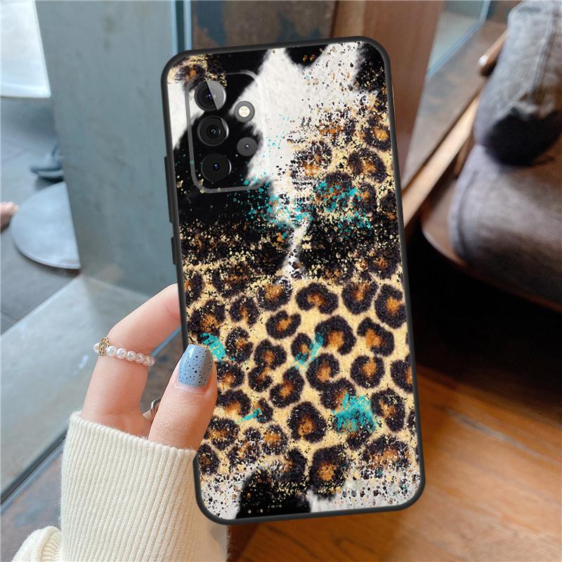 Leopard Print Case For Samsung Galaxy A06 A14 A56 A36 A26 A16 A54 A34 A12 A32 A52 A13 A33 A53 A15 A35 A55