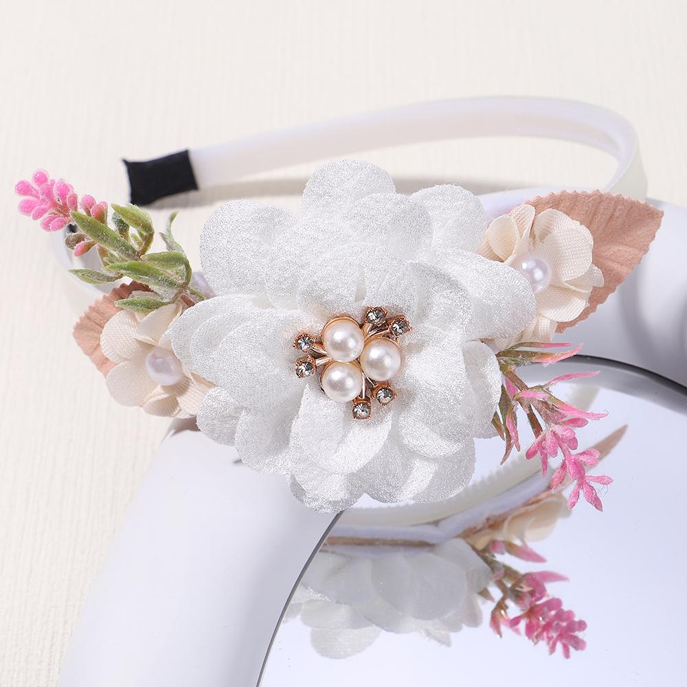1PC Cute Hairband Kids Princess Headwear Boutique Triple Satin Flowers with Zircon Hair Accessories Head Hoop for Girls Headband