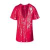 Women's Sequin T-Shirt Dress Sparkly Casual Short Sleeve Party Club Outfit Costume