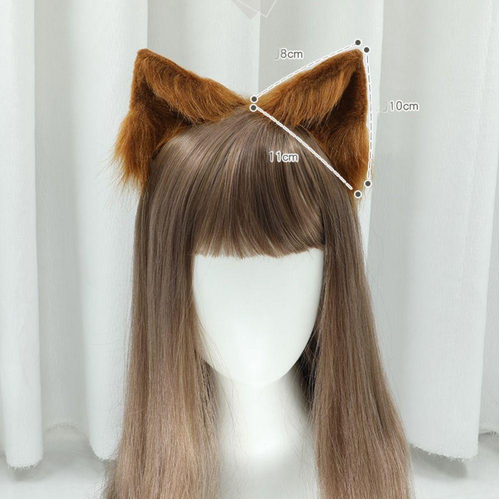Plush Cat Ears Hair Clips Lolita Cosplay Hair Accessories Furry Animal Ears Headwear Party