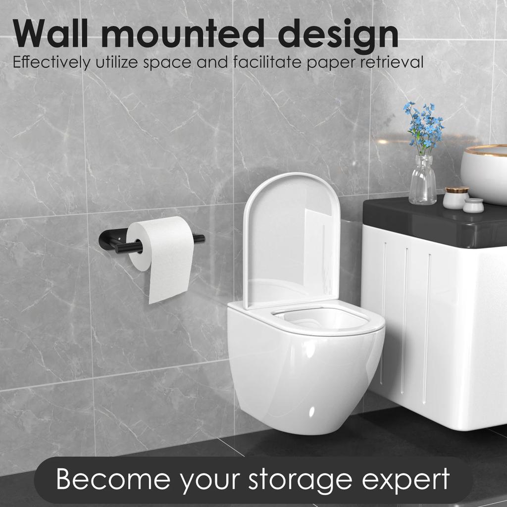 Toilet Paper Holder Stainless Steel Tissue Roll Holder No Drilling Wall Mounted Paper Dispenser Tissue Rack Bathroom Accessories