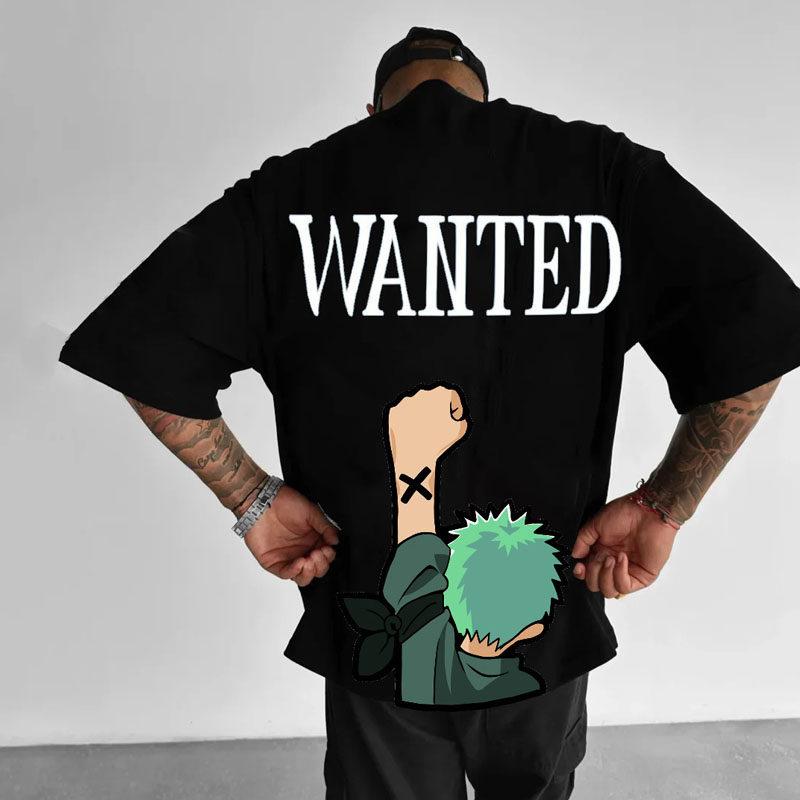 2026 Unisexs Trendy Oversized Heavyweight Pure Cotton ShortSleeve TShirt with Digital Direct Printing of Anime One Piece Luffy