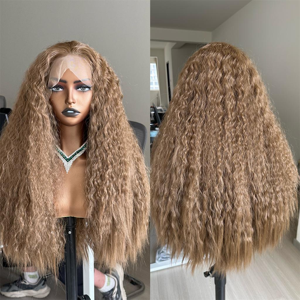 Synthetische Lace Front Perücke Highlight Ombre Lockere Body Wave Perücke Hitzebeständige Synthetikhaar-Perücke für Schwarze Frauen Täglich