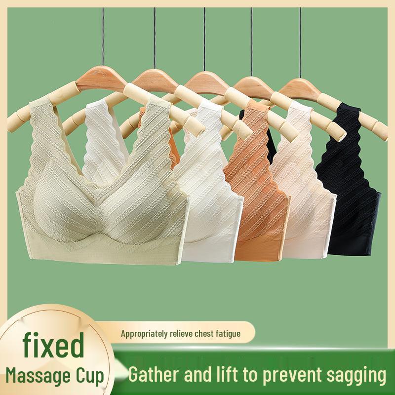 Plus Size Seamless Lace Wireless Support Bra for Women