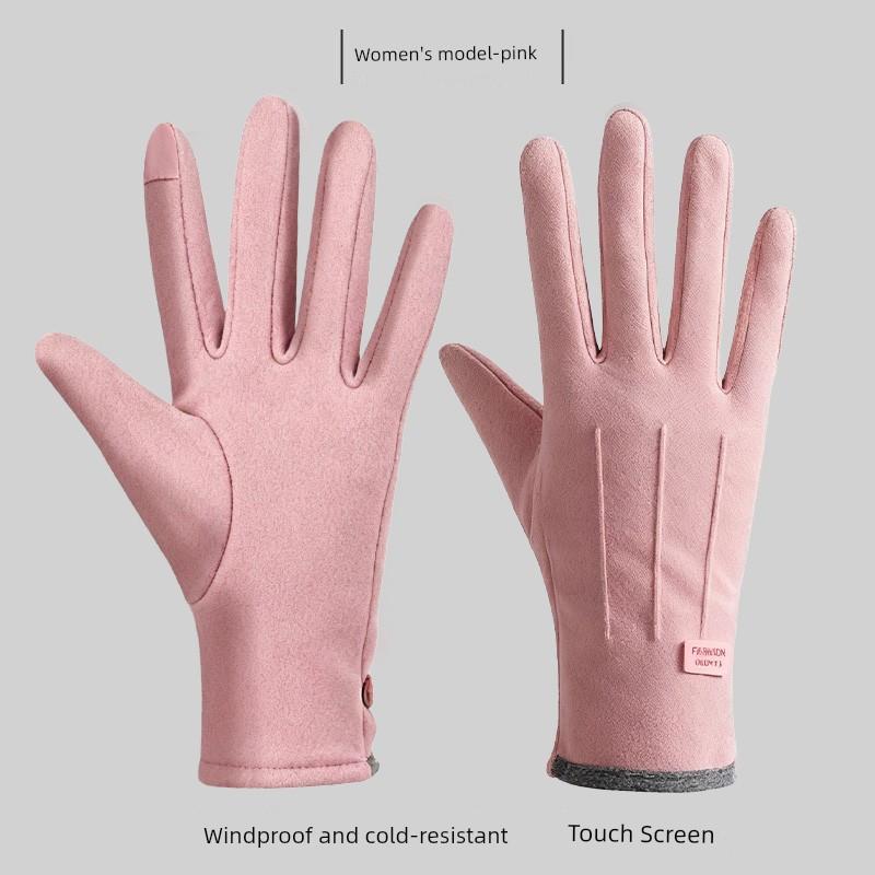 Autumn and Winter Warm Gloves, Windproof, Waterproof, Touch Screen Compatible, Unisex, Fleece-Lined Gloves for Electric Bike Riding