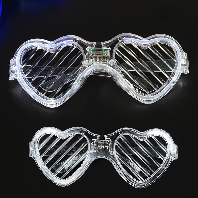 Light Up LED Glasses 5 Colors Heart Shape Glow Glasses Glow In The Dark Party Supplies Neon Party Favors for Kids Adults