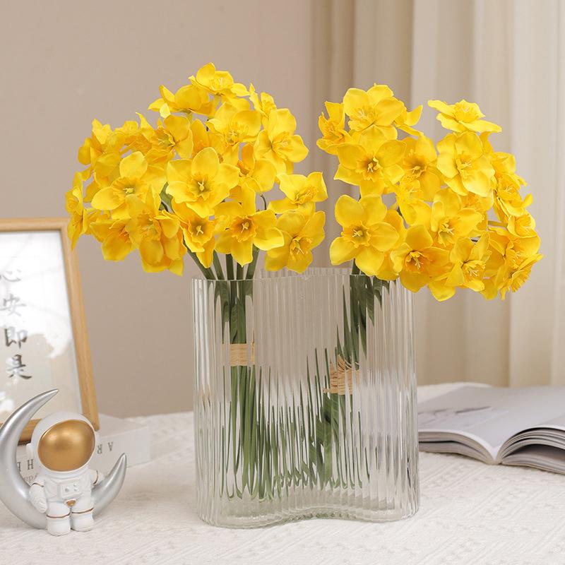 Pastoral Style Daffodil Bouquet Artificial Flowers Living Room Decoration Table Flowers Interior Decoration