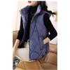 Spring and Autumn Jacket Down Cotton Vest for Women, Temperament Stand Collar Cotton Jacket Short Shoulder Down Vest