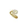 Real Gold Chain Belt Full Diamond Ring Opening Adjustable Simple Jewelry Japanese Ring Couple Ring