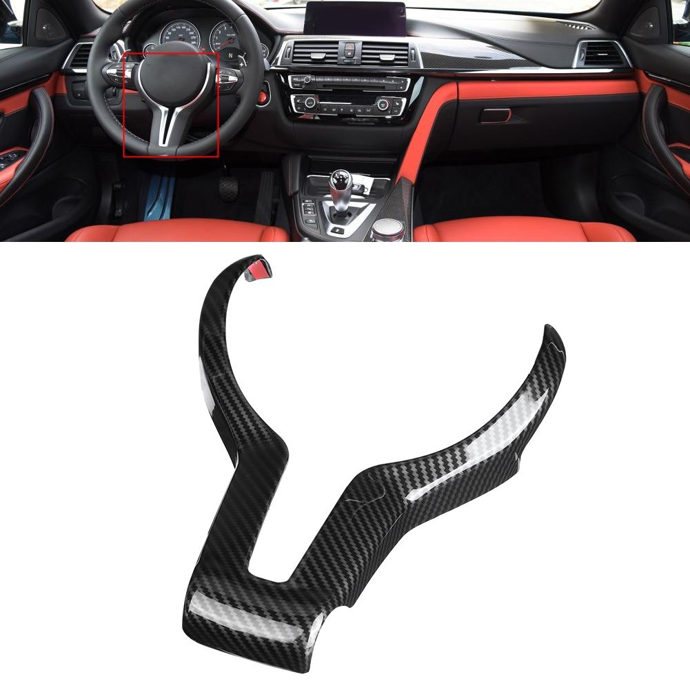 M Sport Steering Wheel Trim Cover Fits for F80 M3 F82 F83 M4 F10 M5 F06 F12 F13 M6 F15 X5M F16 X6Carbon Fiber Style