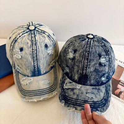 Fashion Ripped Rough Edge Trendy Brand Baseball Cap Street Retro Washed Cap Men and Women