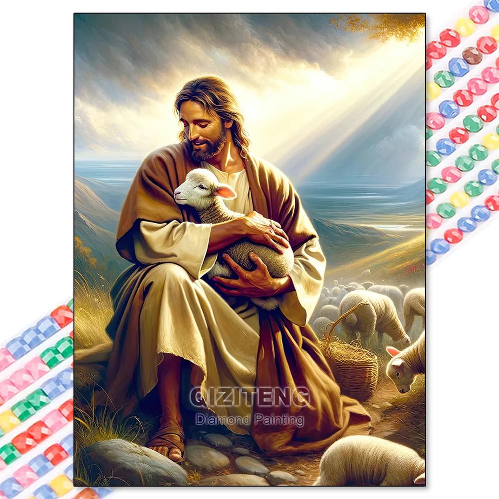 5D Diamond Painting Kit Jesus Cross Religious Sticker Diamond Embroidery Handmade DIY Mosaic Home Decoration Adult Gifts