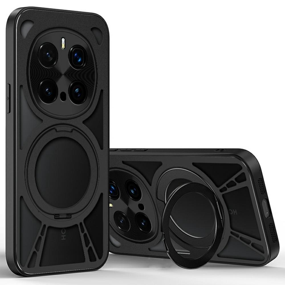 For Honor Magic7 5G Case Magnetic Kickstand Hollow Heat Dissipation Silicone+PC+Metal Bumper Phone Cover