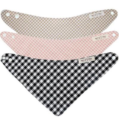 Dream Tofu All Seasons Infant Scarf Bib Check 3 Piece Set, Korean Baby Products