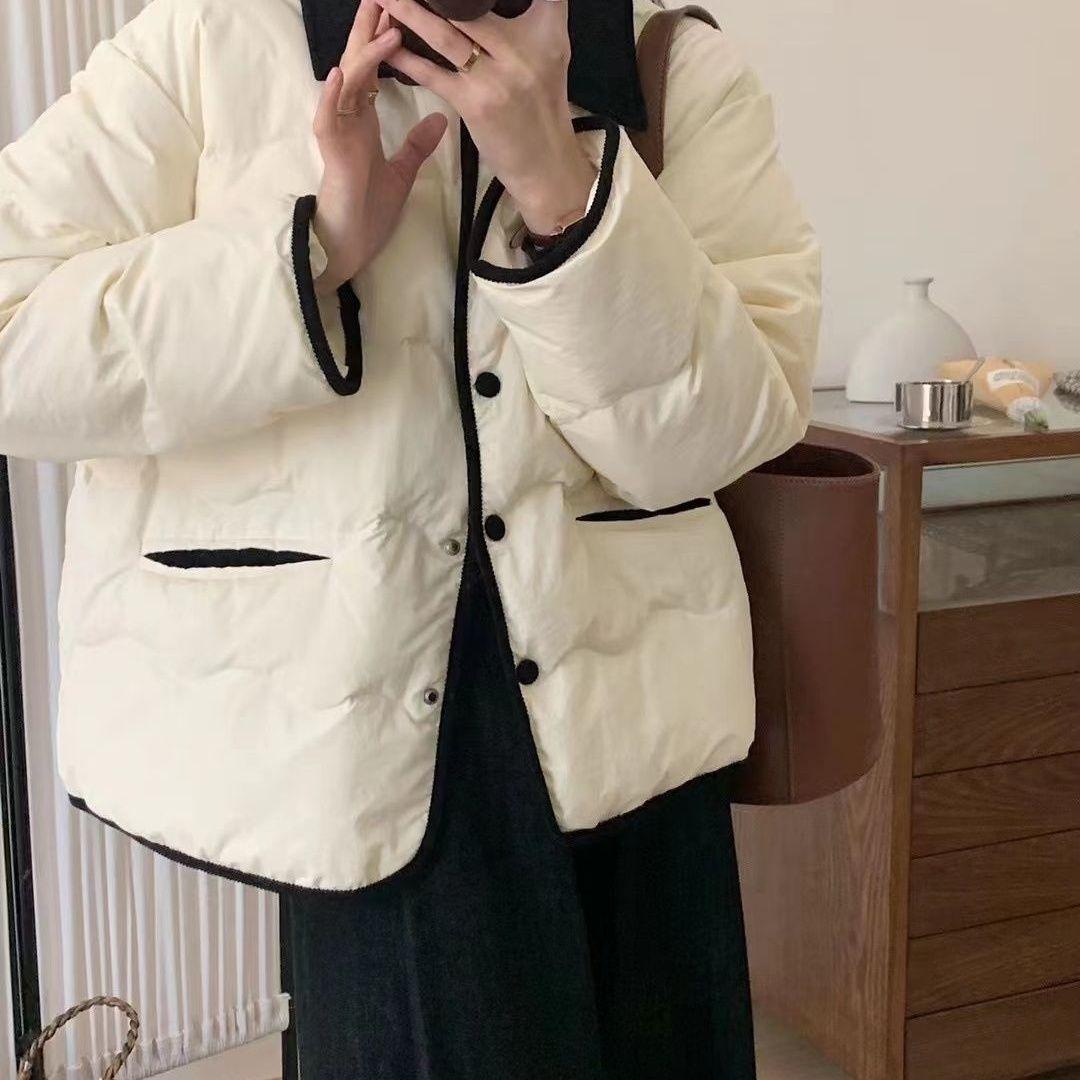 

Женское хлопковое пальто в корейском стиле, зимнее, нишевое, высокого класса, короткое стеганое пальто XL