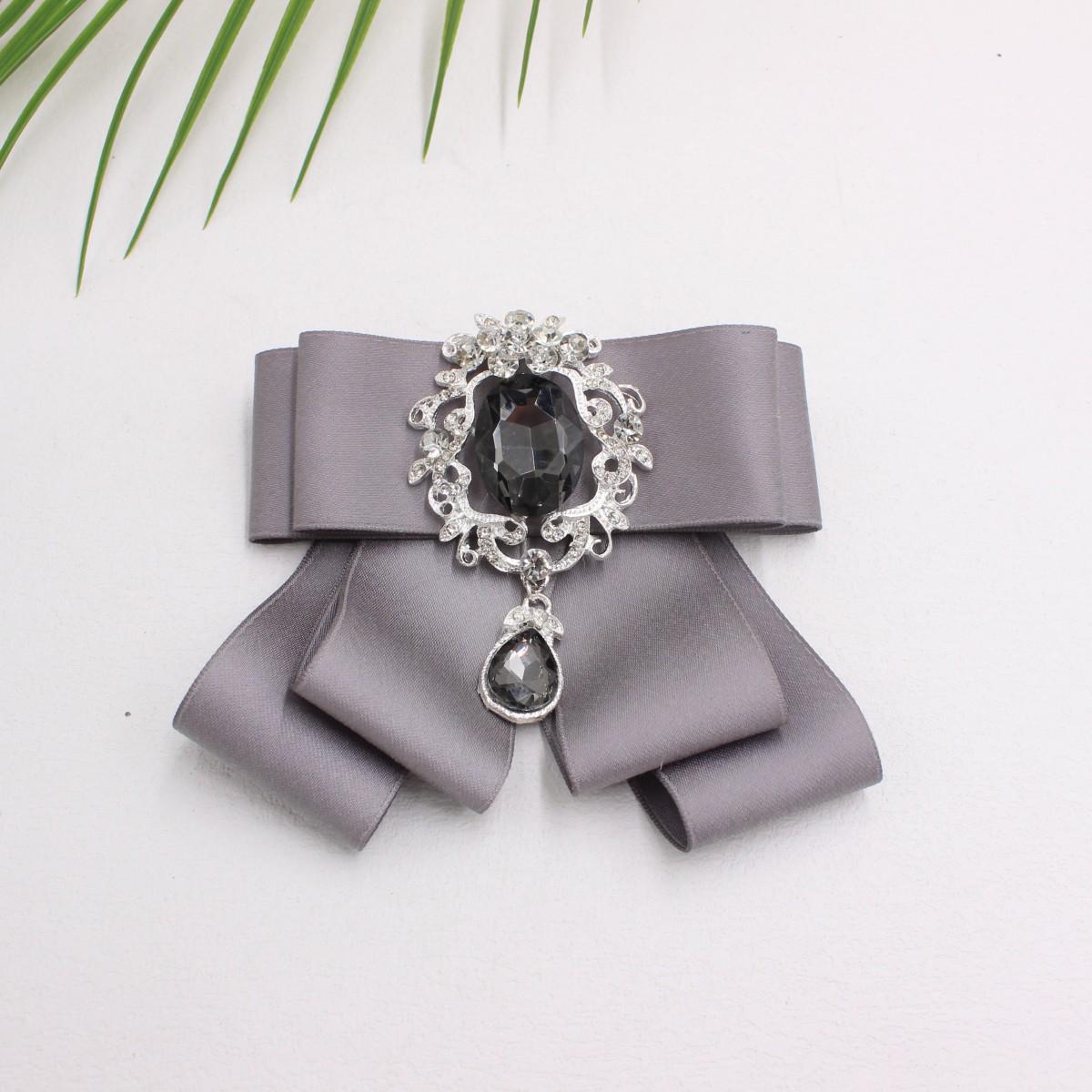 European Fashion Lapel Flower Bow Tie Brooch for Men s Wedding - Style TS318