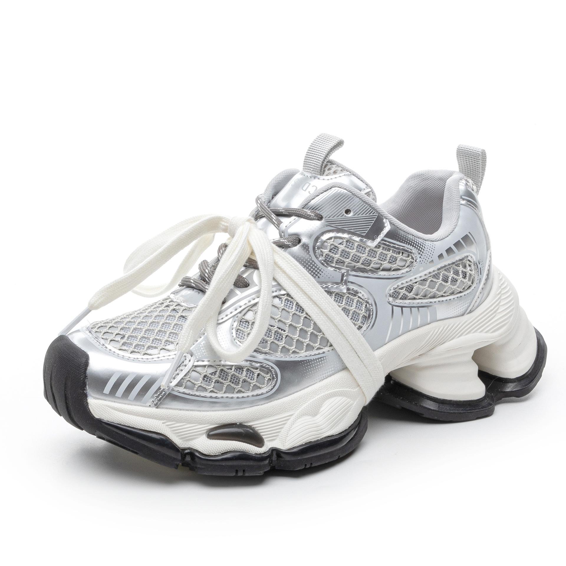 

Customized galaxy particles spring 2025 new retro old thick sole heightening dad shoes women casual shoes women 35