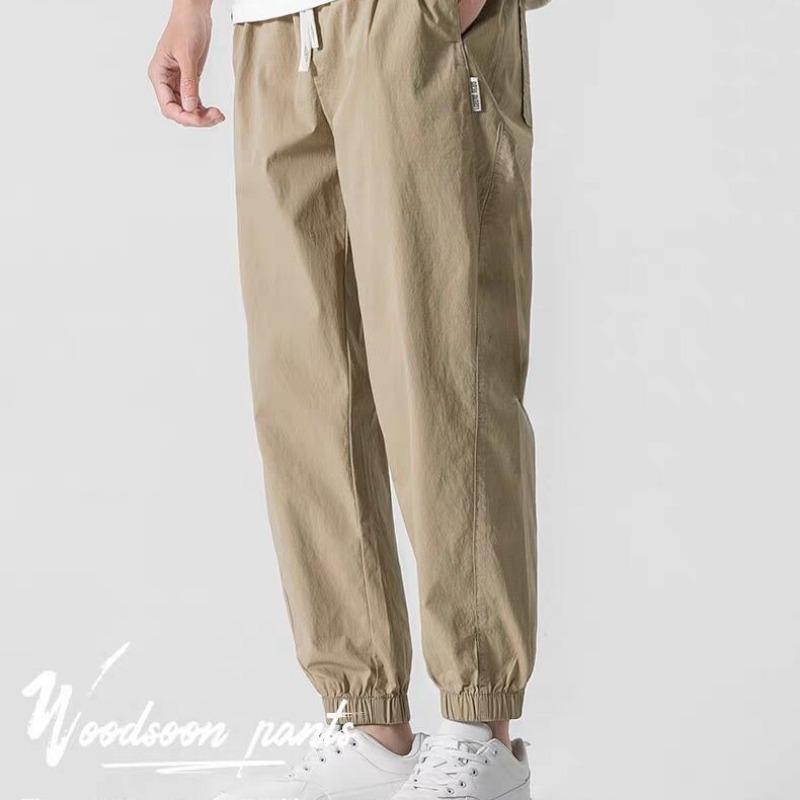 Summer Tied Feet Nine-point Pants Boys Thin Straight Casual Trousers Trendy Brand Loose and Versatile Trousers