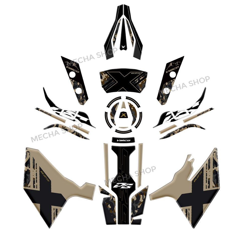 625dsx Accessories 3D Epoxy Resin Sticker Protection Kit Handguard Stickers For Voge Valico 625DSX 2025 Tank Pad