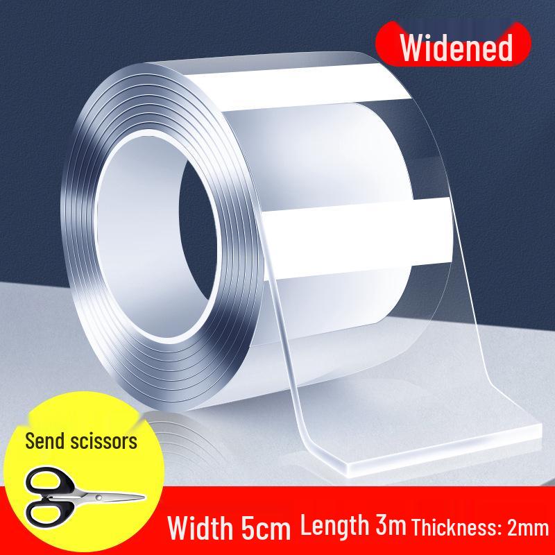 High-Viscosity Nano Double-Sided Traceless Adhesive Tape - Transparent, No-Trace, Ideal for Car, Glass, and Wall Applications