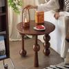 Retro Coffee Tables Movable Round Mini Table Modern Hall Wooden Tea Table Nordic Vintage Interior Furniture Luxury Elegant
