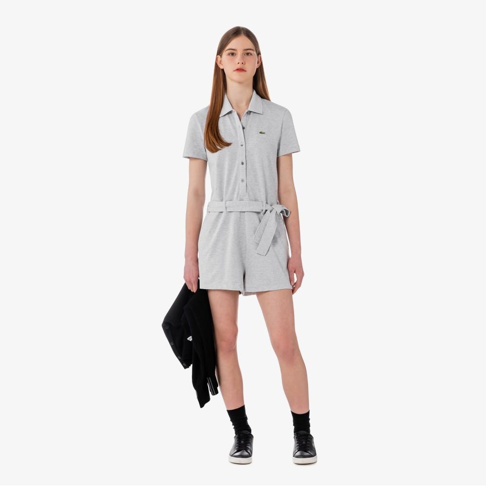 Lacoste Women's Mini Pique Short Sleeve Jumpsuit EF1823-56GCCA