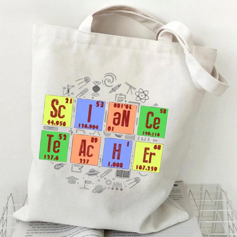 Life Graphics Women Canvas Shoulder Bag Leopard Print Letters Shopping Bag Teacher Best Gift Female Reusable Handbags