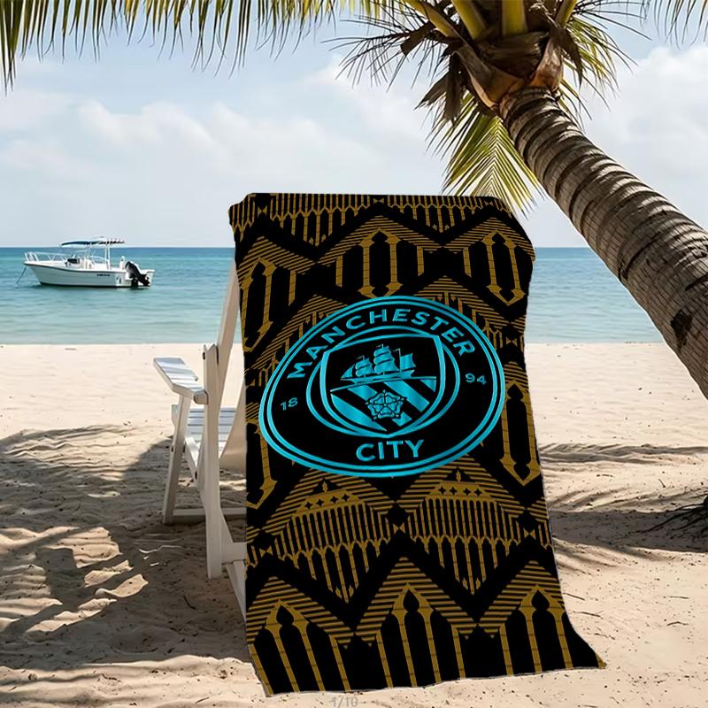 Beach Towel with Manchester City Football Club Pattern - Soft,absorbent,machine Washable Lightweight&Modern,swimming,Travel Essentials