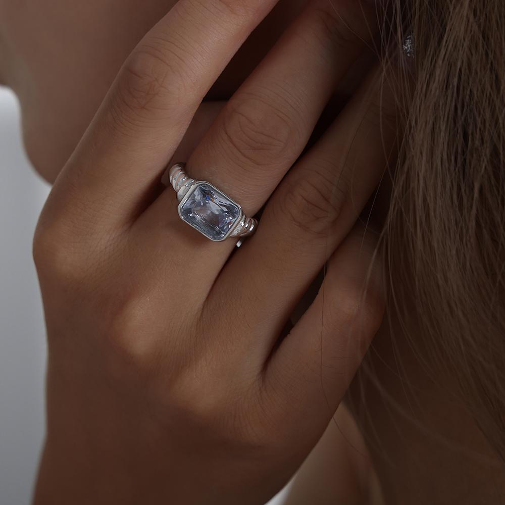 Vintage Stainless Steel Rings For Women 18k Gold Plated With Green Black Glass Stone Boho Women's Ring Luxury Woman Jewelry Gift