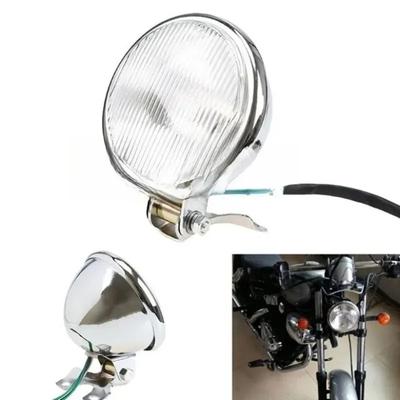 1 pièce pour moto tout-terrain Suzuki Phare de moto rétro rond avec support Placage électrique Tête vintage